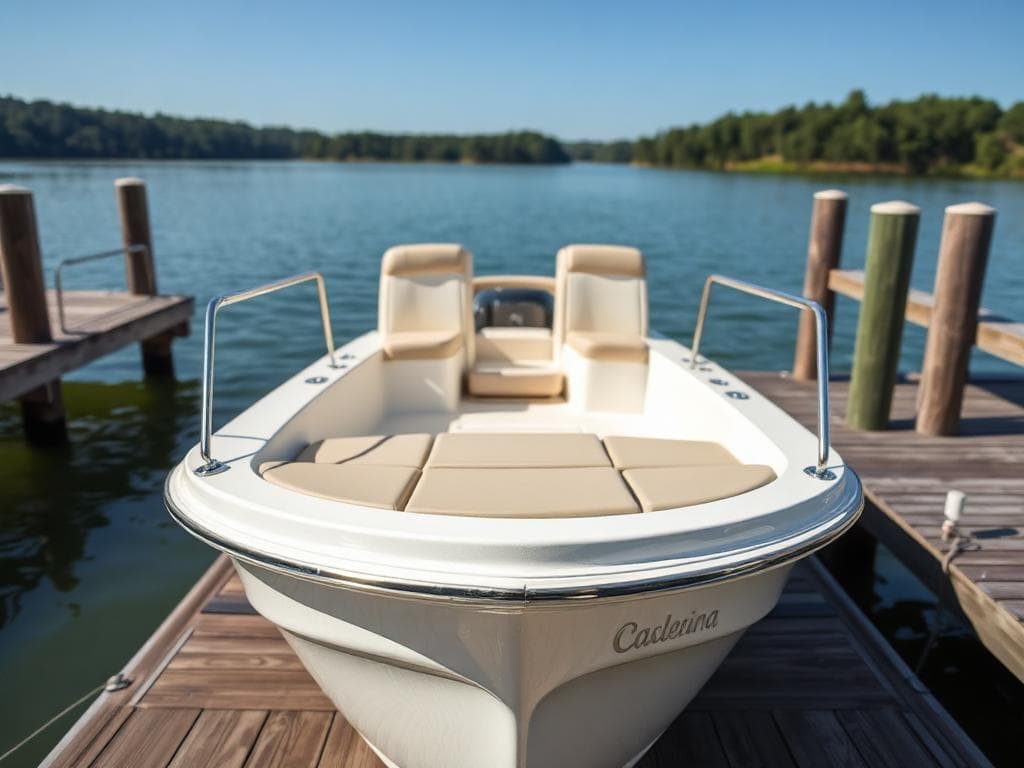 Bow of a detailed boat at a dock